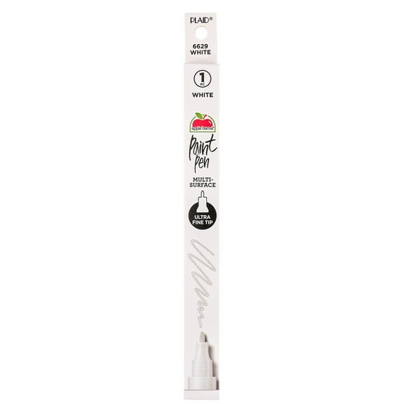 Apple Barrel Multi-Surface Ultra Fine Tip Paint Pen, White, 1 Piece