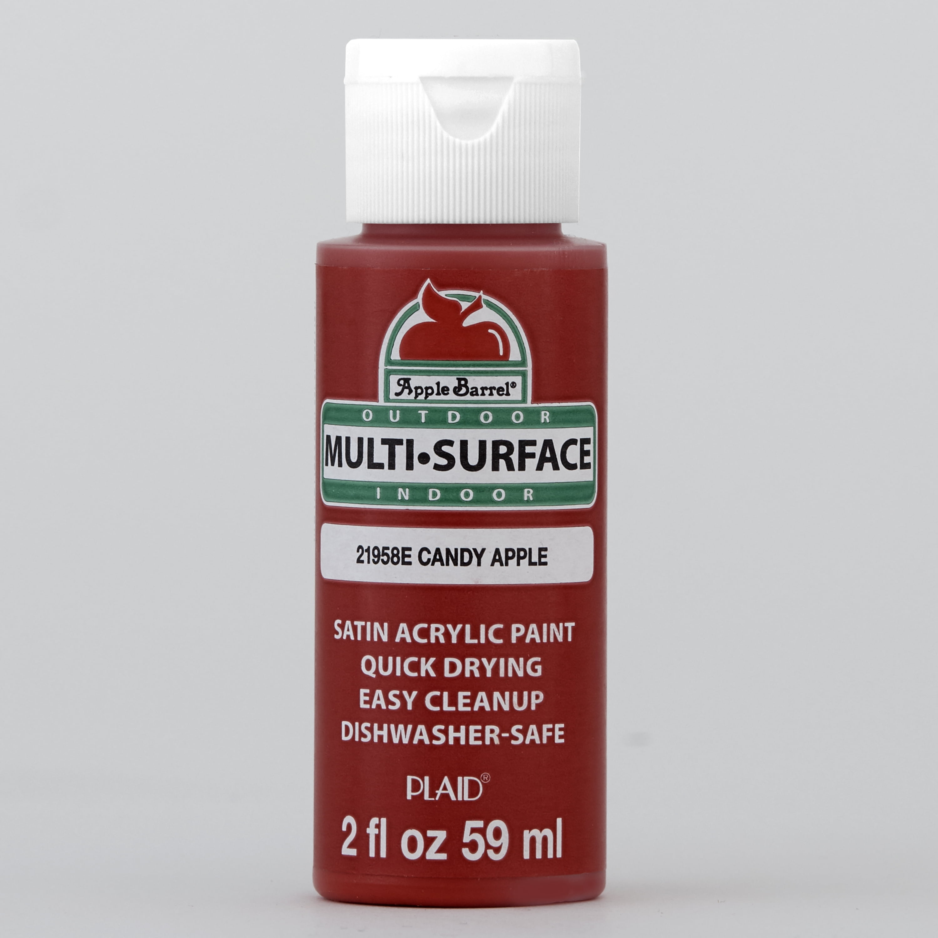 Apple Barrel Multi-Surface Acrylic Craft Paint, Satin Finish, Candy Apple, 2 fl oz