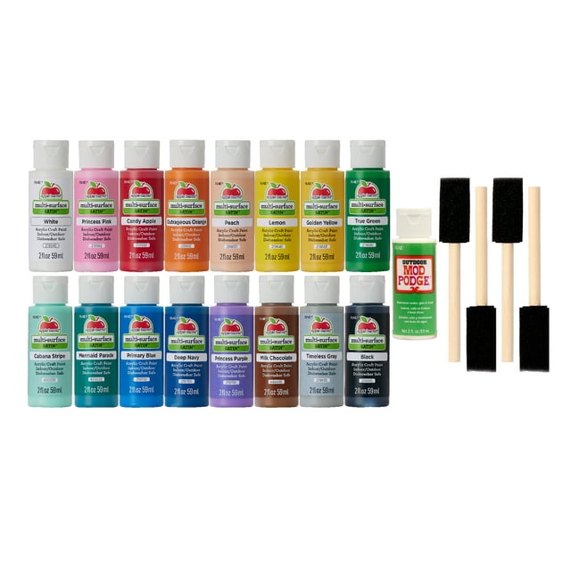 Apple Barrel Outdoor Acrylic Craft Paint Set, 21 Piece Set Including 4