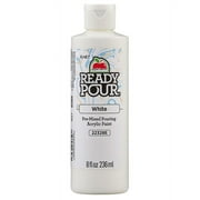 Apple Barrel Ready Pour Pre-Mixed Pouring Acrylic Craft Paint, White, 8 fl oz