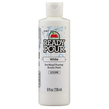 Apple Barrel Ready Pour Pre-Mixed Pouring Acrylic Craft Paint, White, 8 fl oz