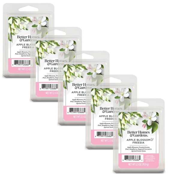 Apple Blossom Freesia Scented Wax Melts, Better Homes & Gardens, 2.5 oz (5-Pack)