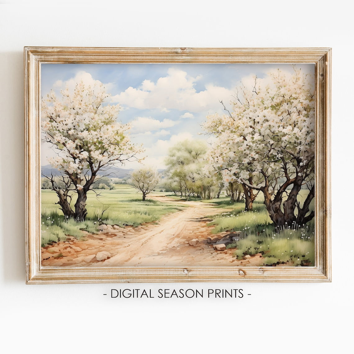 Spring Tree Rawing Apple Blossom Wall Art Print, Spring Tree Nature Decor - Walmart.com