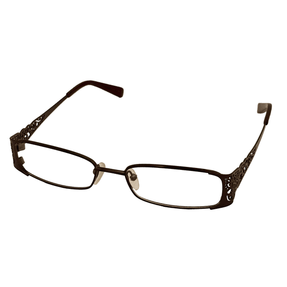 Apple Bottoms Womens Ophthalmic Eyeglass Rectangle Metal 735 2 Brown 52mm