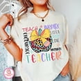thumbnail image 1 of Apple Bow Teacher T-Shirt, Leopard Print Back to School Tee, Retro Teacher Life Shirt, Teacher Appreciation Gift for Women, 1 of 5