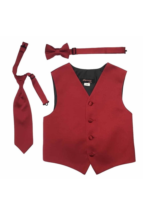 Apple Boys Satin Vest Spencer J - Boys 3-4