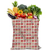 Apple Canvas Tote Bag Red Green Fruit Classic Cute Cartoon Pattern Print Design Apple Lover Aesthetic Kawaii Funny Leaves Candy Reusable Eco-Friendly Lightweight Foldable Shopping Bag