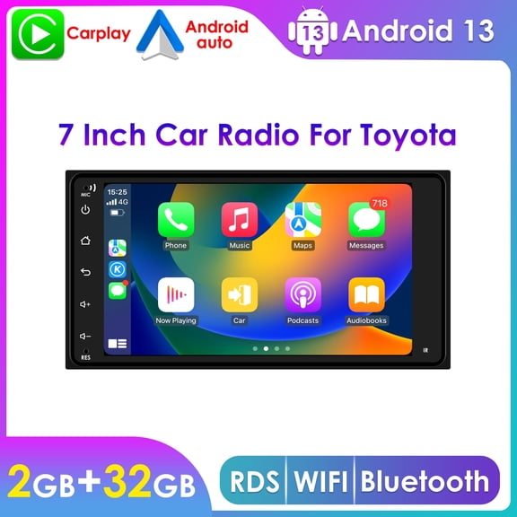 Apple CarPlay Android 13 Bluetooth 2+32GB Wifi AUX Car Stereo Radio Head Unit Multimedia GPS Navigation Player For Toyota 4Runner 2002 2003 2004 2005 2006 2007 2008 2009