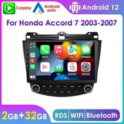 Apple Carplay 2+32GB Android 12 Bluetooth Wifi Car Stereo Radio Head Unit GPS Navigation For 2003-2007 Honda Accord