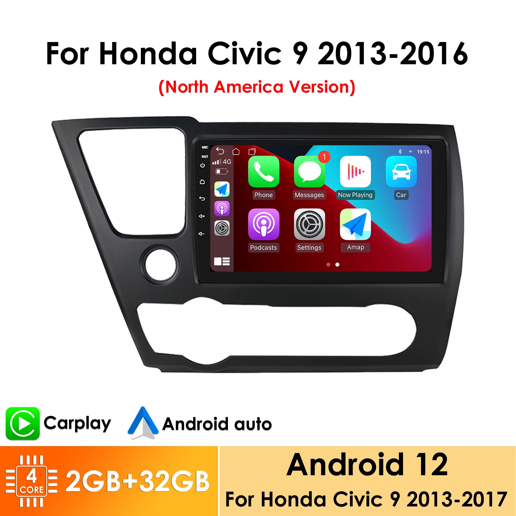 Android 10 GPS Navigation Wifi RDS Car Stereo for 20132016 Honda Civic