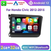 Hizpo Car Stereo Radio For Honda Civic 2012 2013 2014 2015 Apple Carplay Android 12 Auto Wifi 2+32GB Bluetooth Head Unit GPS Navigation Player