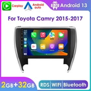 Apple Carplay Android 13 Bluetooth 2+32GB Wifi RDS 10.1 Touch Screen Car Stereo Radio Head Unit GPS Navigation Player For Toyota Camry 2015 2016 2017