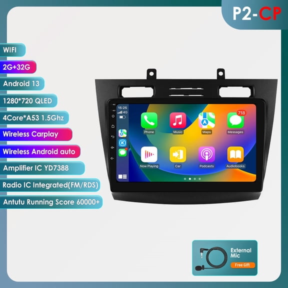 Apple Carplay Android 13 Bluetooth 2+32GB Wifi RDS Car Stereo Radio Head Unit Multimedia GPS Navigation Player For Ford Transit Tourneo Connect 2010 2011 2012 2013 2014
