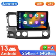 Apple Carplay Android 13 Bluetooth 2+64GB Wifi RDS Car Stereo Radio Head Unit Multimedia GPS Navigation Player For Honda Civic 2006 2007 2008 2009 2010 2011