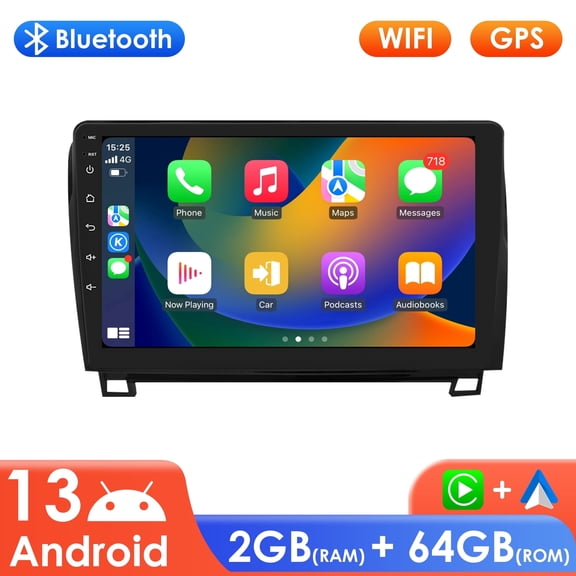 Apple Carplay Android 13 Bluetooth 64GB Wifi RDS Car Stereo Radio Head Unit Multimedia GPS Navigation Player For Toyota Tundra 2007 2008 2009 2011 2012 2013/ Sequoia 2008-2014 2015 2016 2017