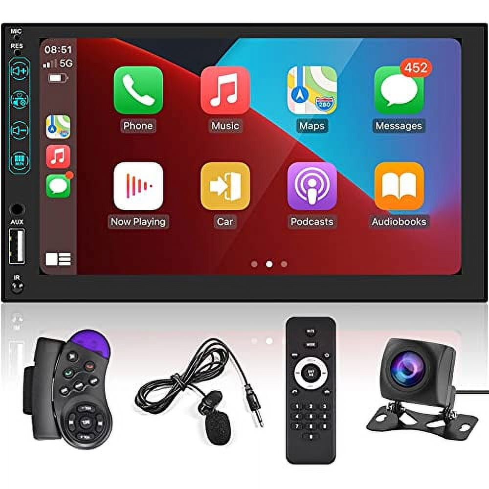 Apple Carplay Radio Double Din Car Stereo with Bluetooth inDash Car