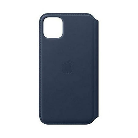Apple - iPhone 11 Pro Max Leather Folio - Deep Sea Blue