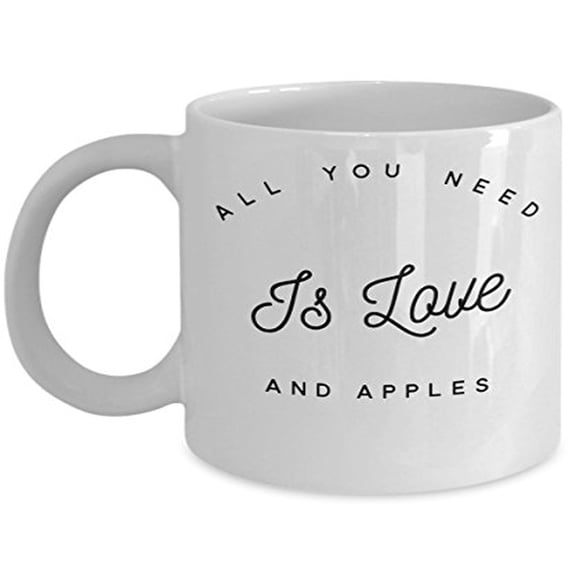 Apple 11 oz Coffee Mug - All You Need Is Love White Ceramic Gift