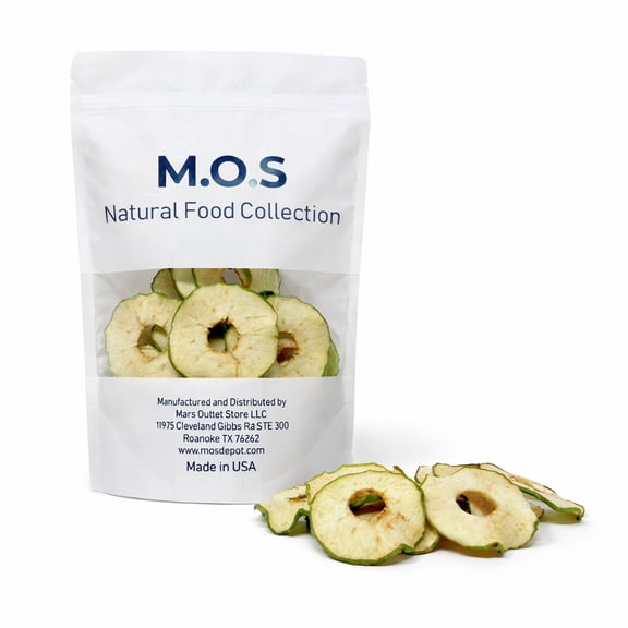 M.O.S Apple Chips No Sugar Added Dried Apple Slices Healthy Crunchy Fruit Snack 2 oz Made in USA