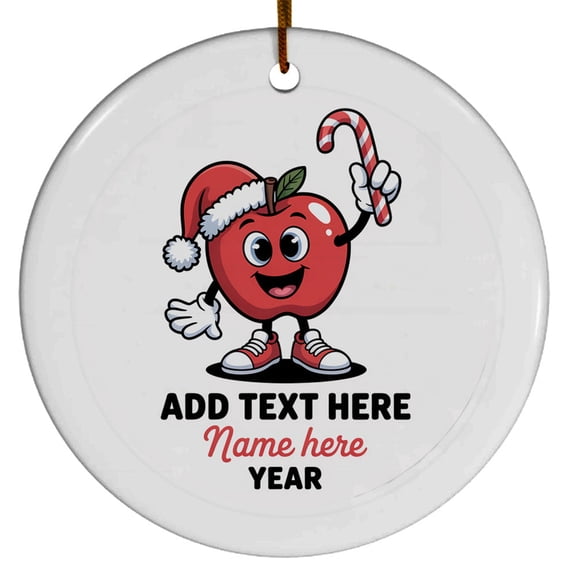 Apple Christmas Ornament Hanging Xmas Tree, Unique Apple Christmas Ornament 2025, Customized Name Apple Lover Christmas Ornaments Decor