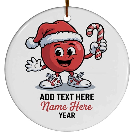 Apple Christmas Ornament Hanging Xmas Tree, Unique Apple Christmas Ornament 2025, Customized Name Apple Lover Christmas Ornaments Decor