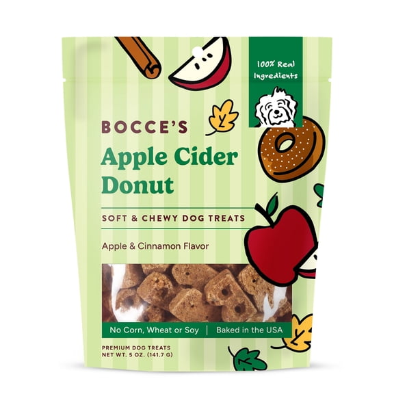 Bocce's Bakery Soft & Chewy Apple Cider Donut Soft Treats for Dogs, 5oz Bag