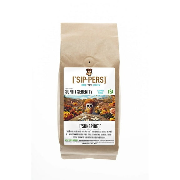 Apple Cider Rooibos Tea - ['SUNSPIRE]'s SUNLIT SERENITY, Summer Warmth Blend, 12oz by ['SIPPERS]