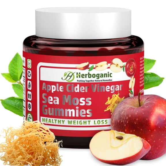 Herboganic Apple Cider Sea Moss Gummies, 60 Count, Immunity Supplements
