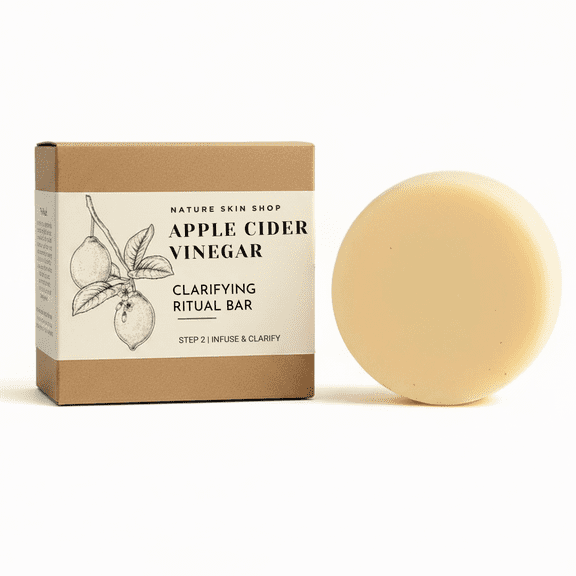 Nature Skin Shop Apple Cider Shampoo Bar Clarifying Solid Shampoo for Build-Up Removal & Scalp Refresh 4 oz Sulfate-Free, Eco-Friendly Hair Cleanser