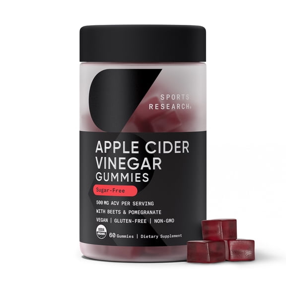 Sports Research® Apple Cider Vinegar 500mg Organic (60 gummies)