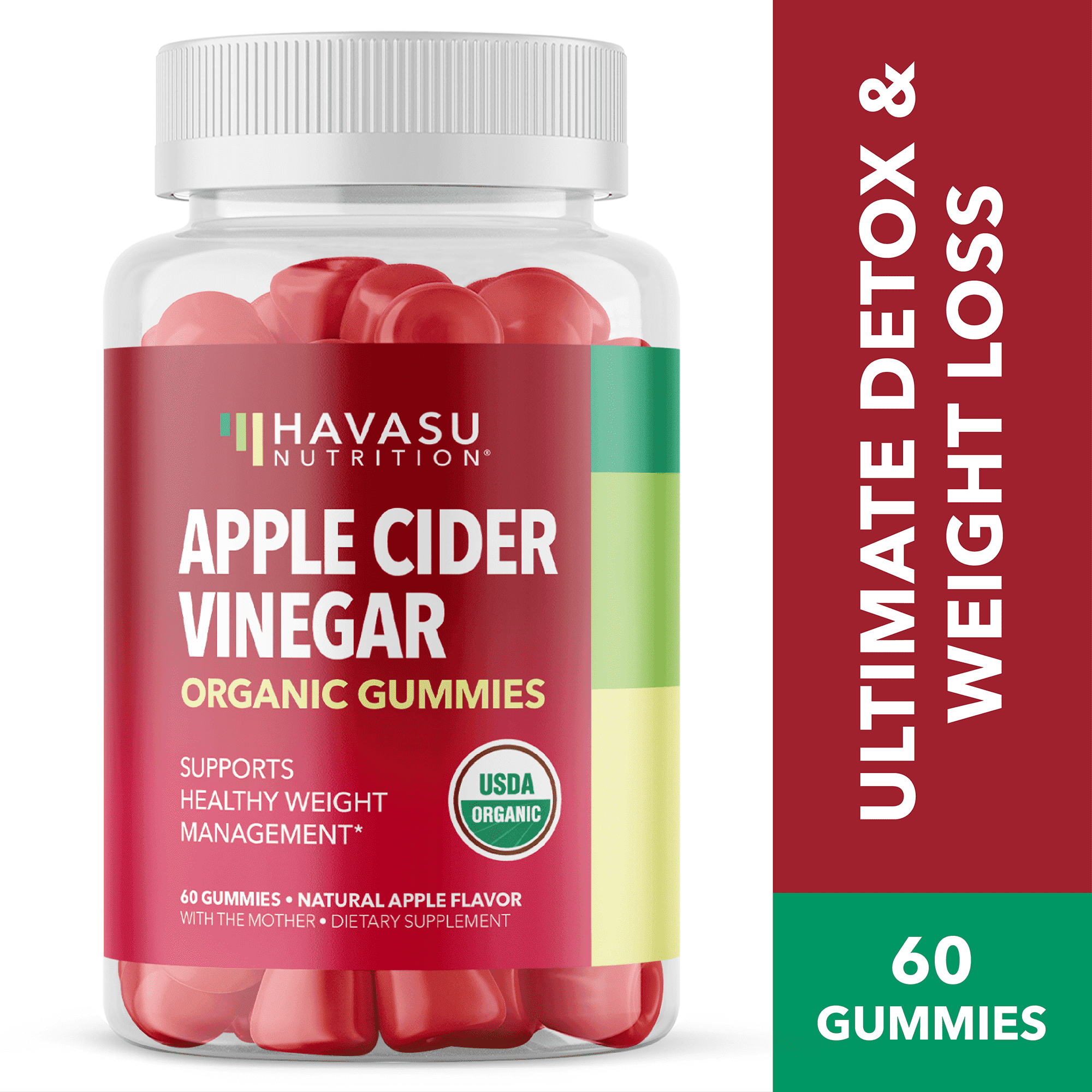 Apple Cider Vinegar ACV Gummies for Natural Detox Weight Loss and Belly Control for Women & Men