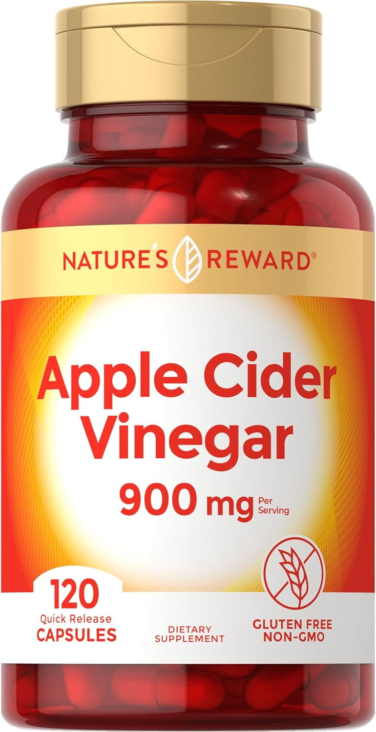 Apple Cider Vinegar Capsules |120 Count | Non-GMO & Gluten Free Supplement | by Nature's Reward