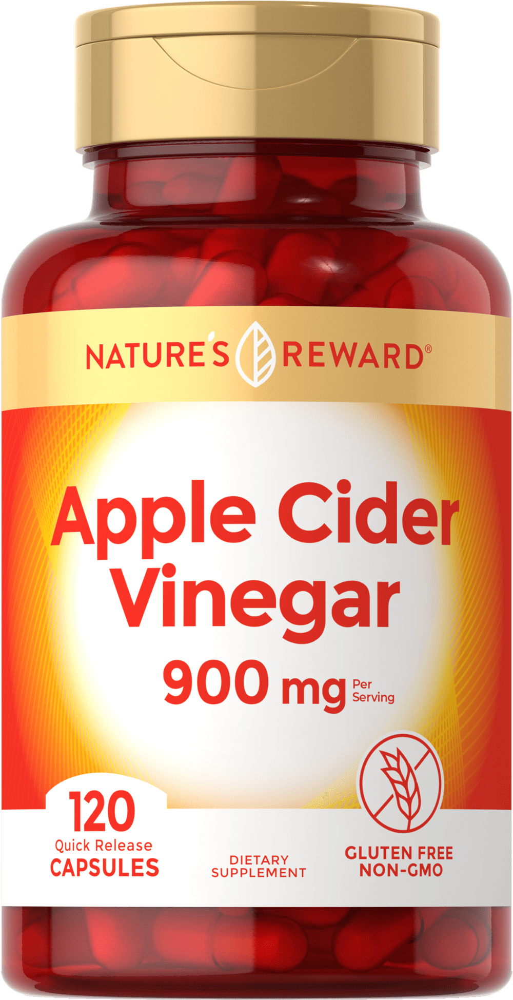 Apple Cider Vinegar Capsules 120 Count NonGMO & Gluten Free
