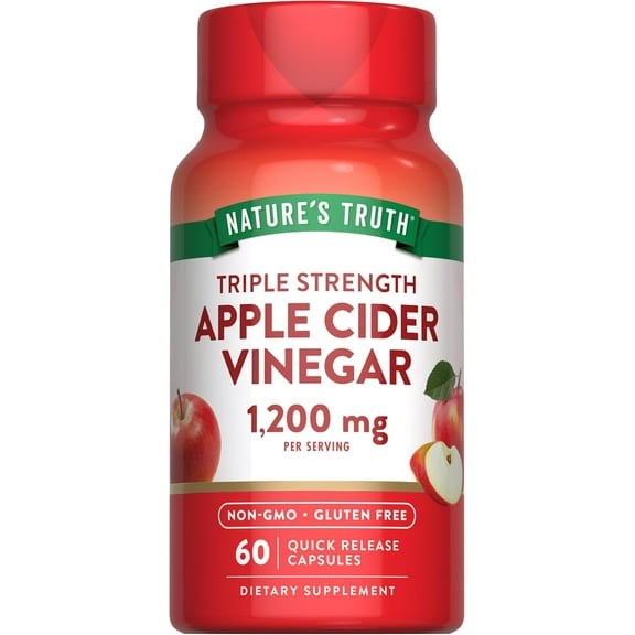 Apple Cider Vinegar Capsules | 1200mg | 60 Count | For Men and Women | by Nature's Truth