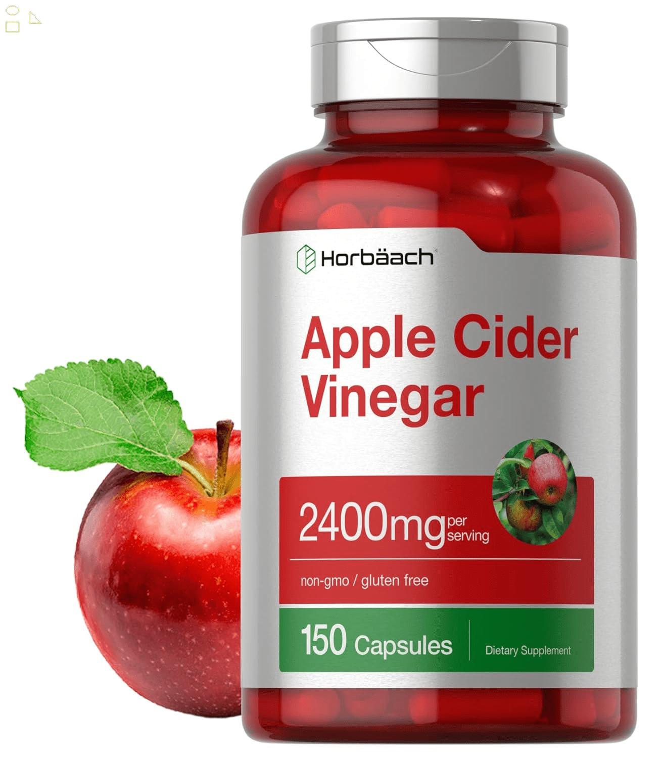 Apple Cider Vinegar Capsules | 2400Mg | 150 Count | Non-Gmo, Gluten Free Supplement
