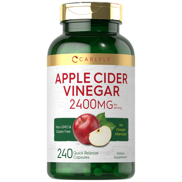 Carlyle Apple Cider Vinegar Wellness Supplements Capsules 2400mg 240 Count