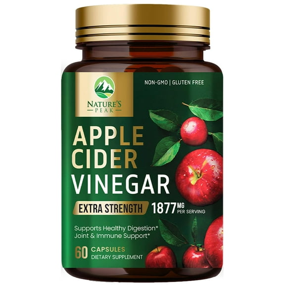 Apple Cider Vinegar Capsules ACV Supplements 1877mg, Vitamin D3, Zinc & Best ACV Supplement Pills Supporting Gut Health for Better Digestion, Immune System Support, Non-GMO & Gluten Free, 60 Capsules