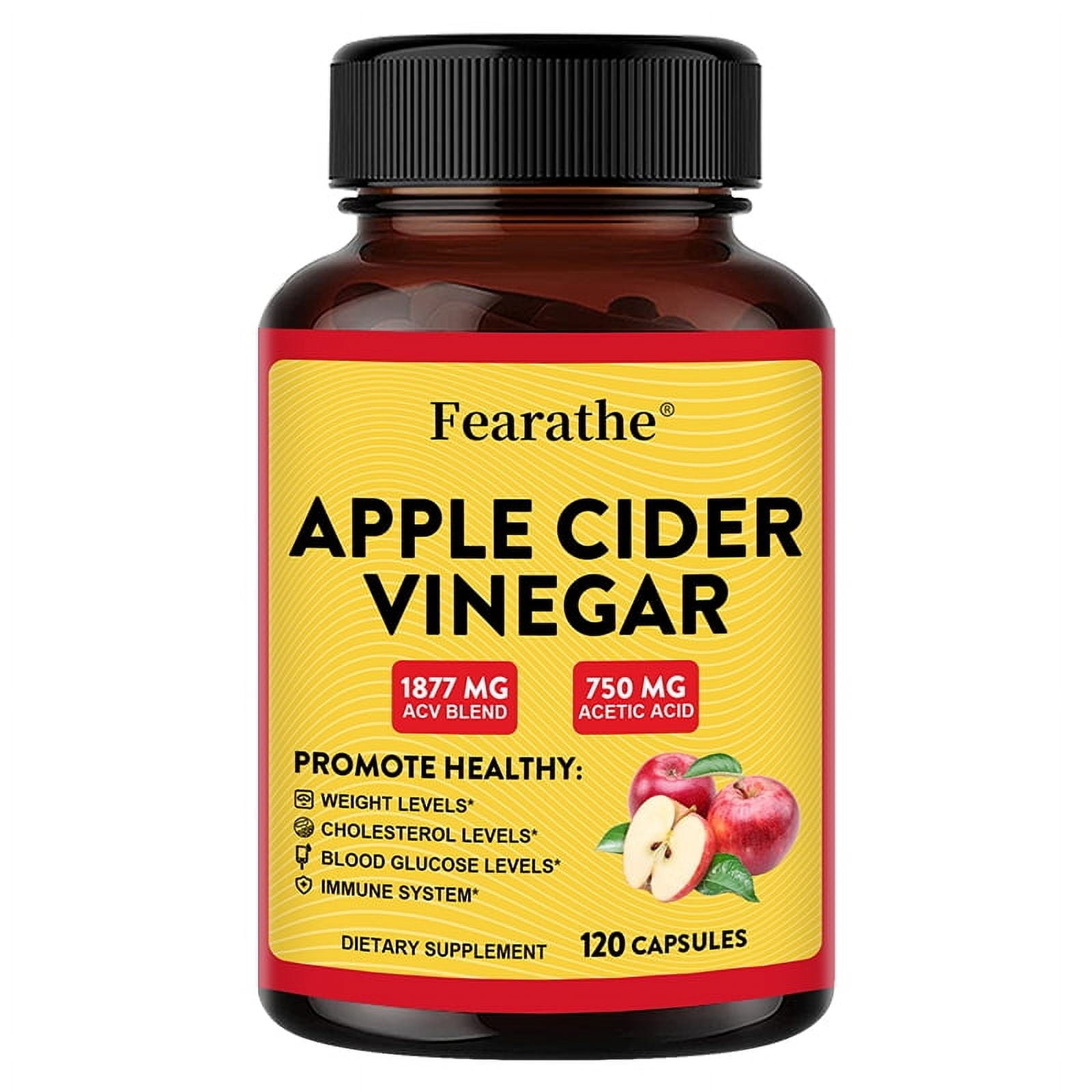 Apple Cider Vinegar Capsules, with Vitamin D, Zinc and Sodium - Support Cardiovasular, Heart, and Cholesterol Health - 120 Capsules