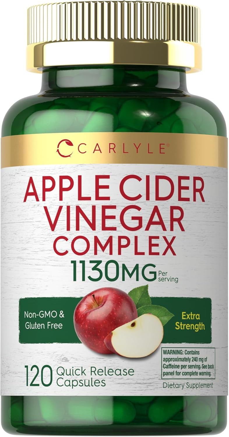 Apple Cider Vinegar Complex Capsules | 120 Pills | with Cayenne and Ginger for Men and Women | by Carlyle