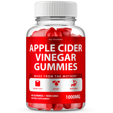 Apple Cider Vinegar Gummies With The Mother (60 Gummies, 1 Bottle)