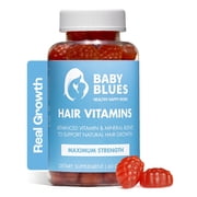 Baby Blues Postpartum Hair Loss Vitamins for Women - Hair Growth Gummies with Biotin 6000mcg, Collagen, Zinc & Folate, Hair Skin and Nails Supplement, Passion Fruit Flavor, 60 Count