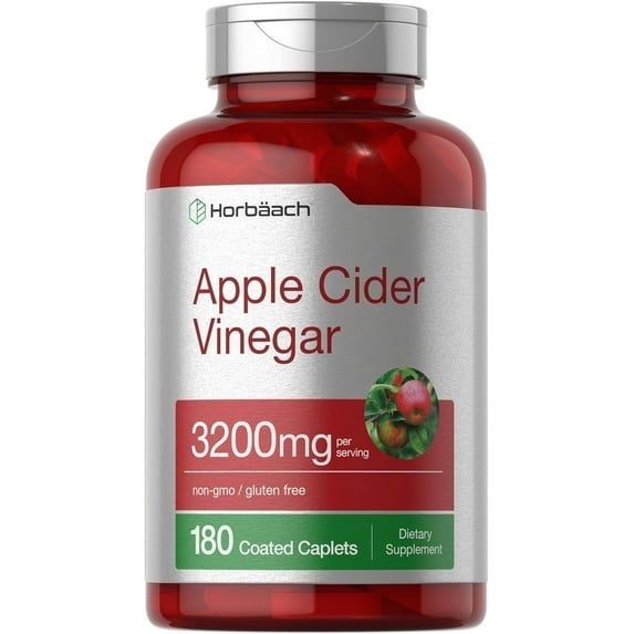 Apple Cider Vinegar Pills 3200mg | 180 Vegetarian Caplets | for Men and Women | by Horbaach