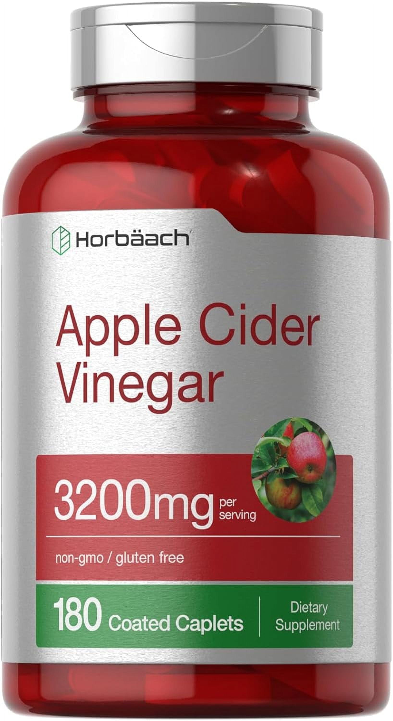 Apple Cider Vinegar Pills 3200mg | 180 Caplets | Vegetarian, Non-GMO & Gluten Free Supplement | By Horbaach