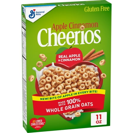 Apple Cinnamon Cheerios, Heart Healthy Gluten Free Breakfast Cereal, 11 oz