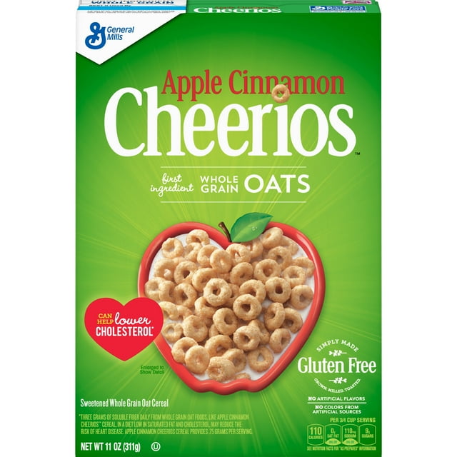 Apple Cinnamon Cheerios Cereal, Gluten Free , 11 oz - Walmart.com