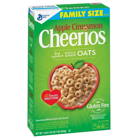 Apple Cinnamon Cheerios Gluten Free Breakfast Cereal, 22.7 oz
