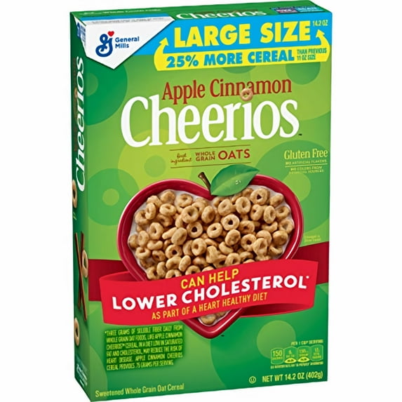 Apple Cinnamon Cheerios Gluten Free Cereal 14.2 oz. (Pack of 96)