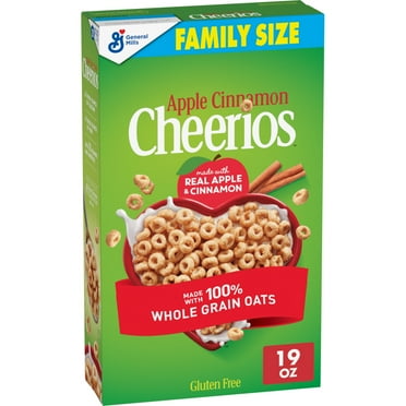 Apple Cinnamon Cheerios, Heart Healthy Gluten Free Breakfast Cereal, Family Size, 19 oz