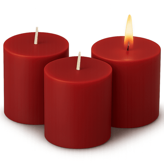Apple Cinnamon Scented Pillar Candles, 3 Pack Pillar Candles Cinnamon Scent 36 Hours Burn Time by Osnell USA