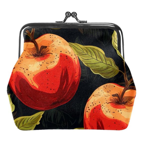 Apple Coin Purse Vintage Pouch Kiss-lock Change Purse Wallets